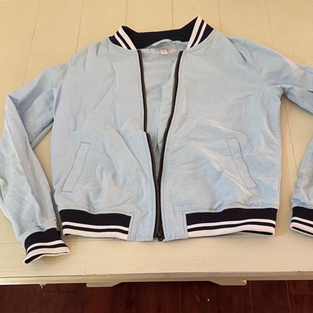 Merona Light Blue Jacket with Black Trim